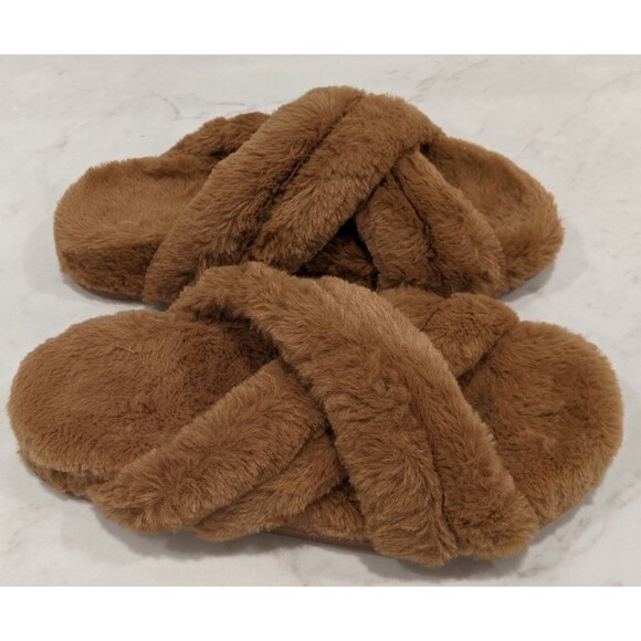 Women's ANINE BING Lizzie Faux Fur Slide in Camel Size 37 (US 7) WORN ONCE! - Picture 3 of 10